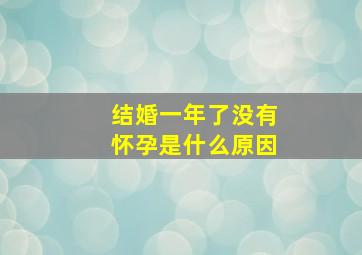 结婚一年了没有怀孕是什么原因