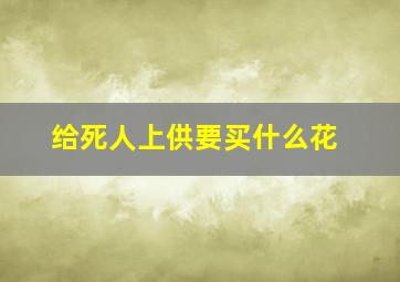 给死人上供要买什么花