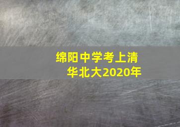 绵阳中学考上清华北大2020年