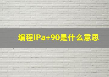 编程IPa+90是什么意思