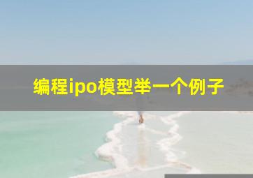 编程ipo模型举一个例子