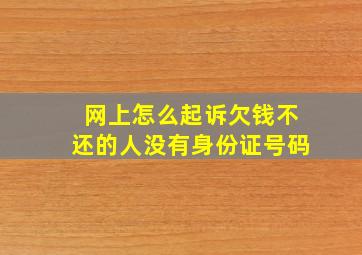 网上怎么起诉欠钱不还的人没有身份证号码