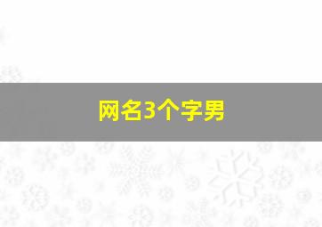 网名3个字男