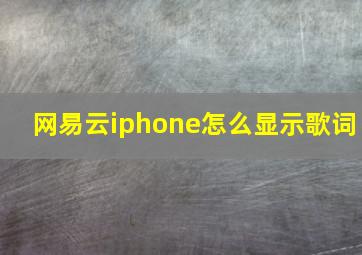 网易云iphone怎么显示歌词