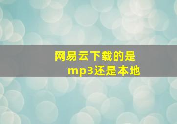 网易云下载的是mp3还是本地