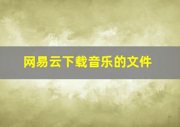 网易云下载音乐的文件