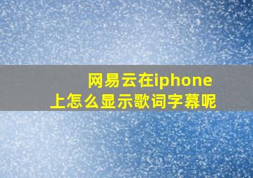 网易云在iphone上怎么显示歌词字幕呢