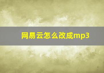 网易云怎么改成mp3