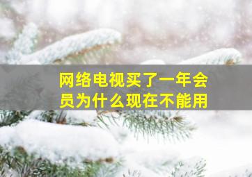 网络电视买了一年会员为什么现在不能用