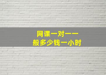 网课一对一一般多少钱一小时