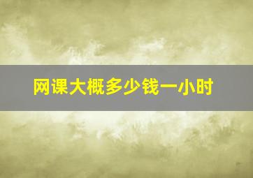 网课大概多少钱一小时