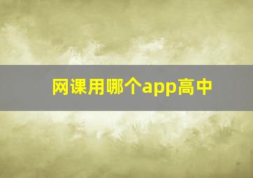 网课用哪个app高中