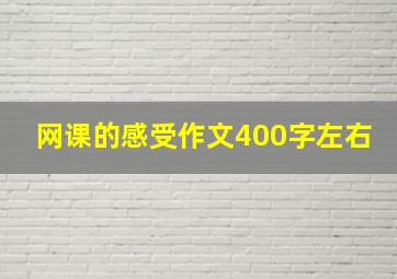 网课的感受作文400字左右