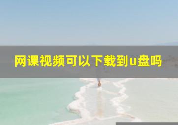 网课视频可以下载到u盘吗