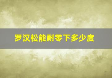 罗汉松能耐零下多少度