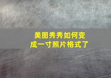 美图秀秀如何变成一寸照片格式了