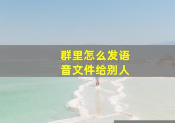 群里怎么发语音文件给别人