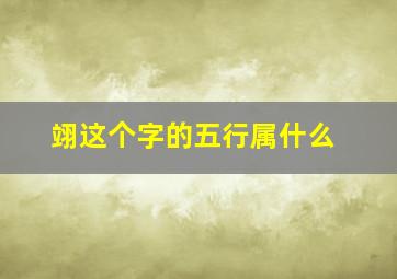 翊这个字的五行属什么