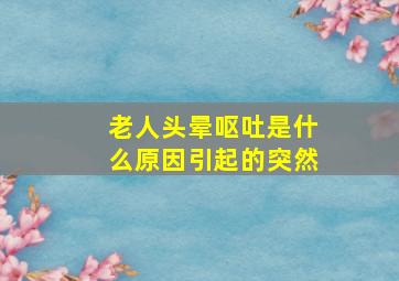 老人头晕呕吐是什么原因引起的突然