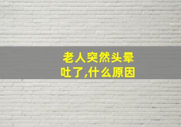 老人突然头晕吐了,什么原因