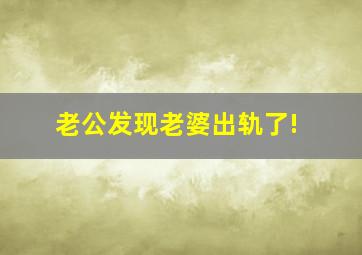 老公发现老婆出轨了!