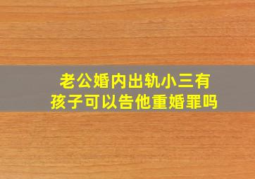 老公婚内出轨小三有孩子可以告他重婚罪吗