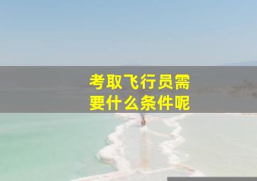 考取飞行员需要什么条件呢