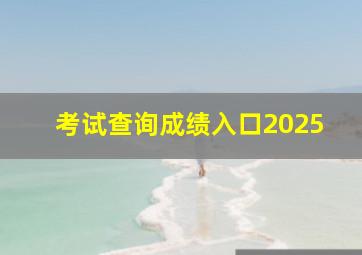 考试查询成绩入口2025