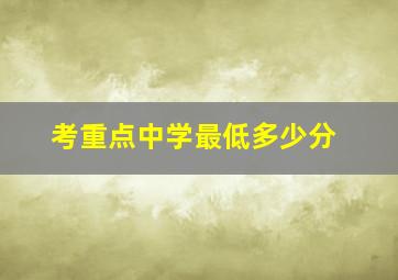 考重点中学最低多少分