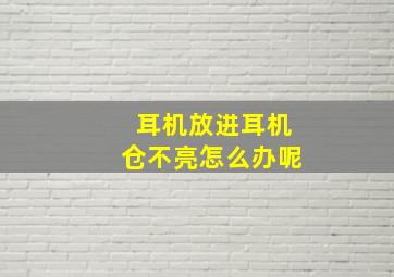 耳机放进耳机仓不亮怎么办呢