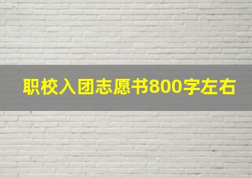 职校入团志愿书800字左右