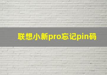 联想小新pro忘记pin码