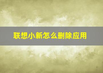 联想小新怎么删除应用