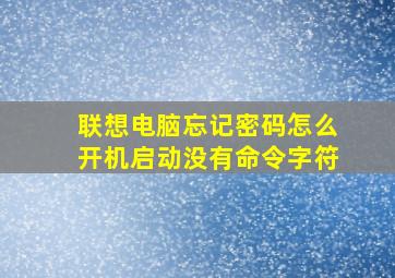 联想电脑忘记密码怎么开机启动没有命令字符