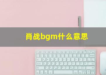 肖战bgm什么意思