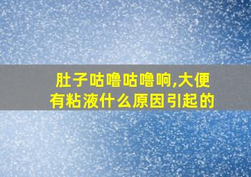 肚子咕噜咕噜响,大便有粘液什么原因引起的