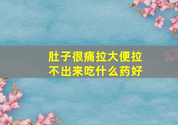 肚子很痛拉大便拉不出来吃什么药好