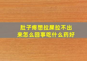 肚子疼想拉屎拉不出来怎么回事吃什么药好