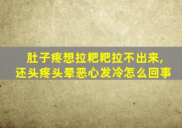 肚子疼想拉粑粑拉不出来,还头疼头晕恶心发冷怎么回事