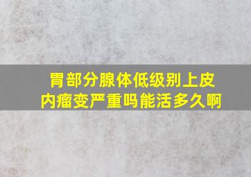 胃部分腺体低级别上皮内瘤变严重吗能活多久啊