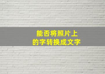 能否将照片上的字转换成文字