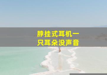 脖挂式耳机一只耳朵没声音