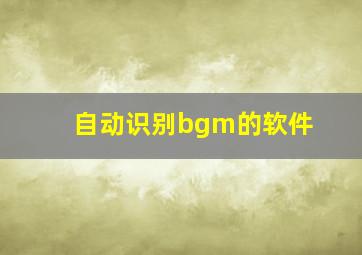 自动识别bgm的软件