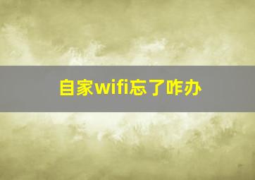 自家wifi忘了咋办