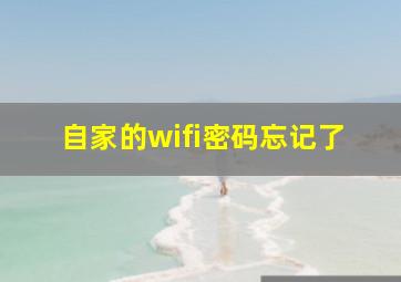 自家的wifi密码忘记了