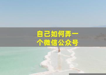 自己如何弄一个微信公众号