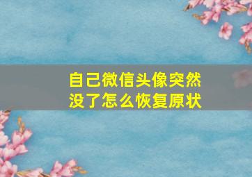 自己微信头像突然没了怎么恢复原状