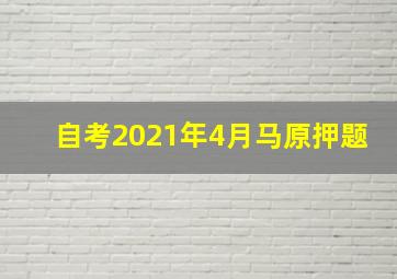 自考2021年4月马原押题