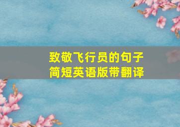 致敬飞行员的句子简短英语版带翻译