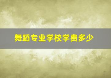 舞蹈专业学校学费多少